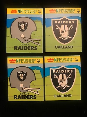 1981 Fleer OAKLAND RAIDERS Helmet/logo Sticker Set W/all (4) Variations - Rare! • $6.99