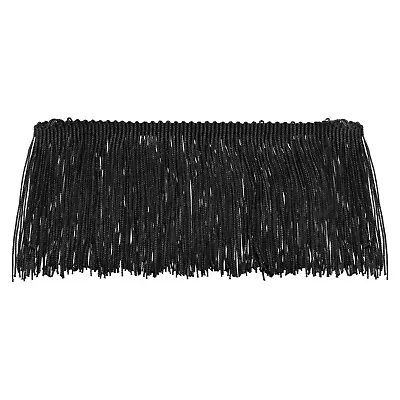 10 Yards 4 Inch Chainette Fringe Trim Tassel Sewing Trim For Clothes Black • £13.36