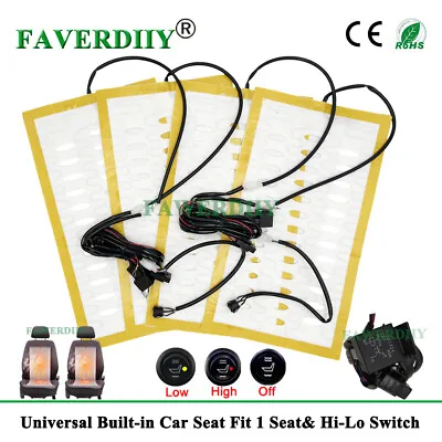 Universal 12V Car Heated Seat Heater Alloy Wire Heating Pad With Round Switch • $39.72