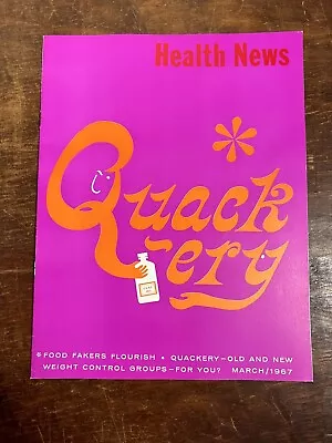 HEALTH NEWS March 1967￼. New York State Department Of Health. Quackery. • $9.35