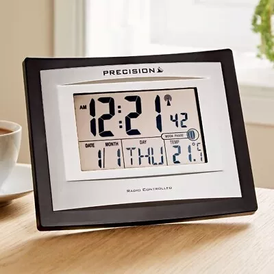 Precision Radio Controlled Clock Digital Wall Table Top Alarm Big LCD Display • £21.95