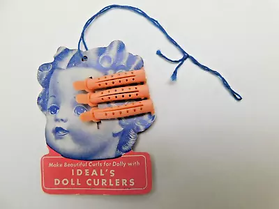 Vintage Card Of  3 Rubber Curlers-IDEAL'S  DOLL CURLERS-NOS-Make Beautiful Curls • $25