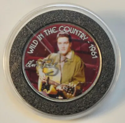 Elvis Presley Colorized Half Dollar Coin In Capsule - Wild In The Country 1961 • $12