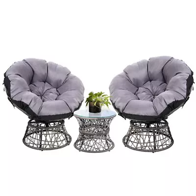 Gardeon Outdoor Lounge Setting Furniture Papasan Chair Table Wicker Sofa Garden • $367.95