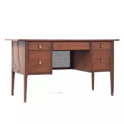 Broyhill Brasilia Mid Century Walnut And Brass Desk • $3695