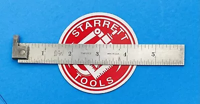 VTG STARRETT  No. 600 6 INCH SINGLE HOOK RULE 4 GRAD. TEMPERED MADE IN U.S.A. • $20