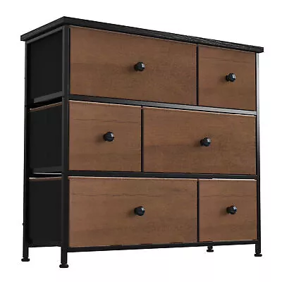 6 Drawer Dresser Organization Storage Unit With Steel Frame Espresso (Used) • $48.18