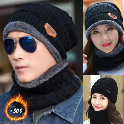 Mens Womens Winter Baggy Slouchy Knit Warm Beanie Hat And Scarf Ski Skull Cap  • $7.50