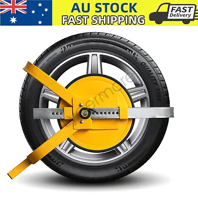 Wheel Defender Lock Clamp 13  - 16  Car Caravan Trailer 195mm-230mm Heavy Duty • $45.89