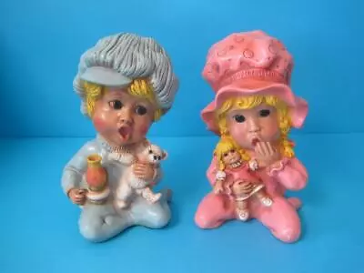 $39.98 • Buy Set Of 2 Universal Statuary Figures By V. Kendrick Boy Girl Pajamas Sleepy Time