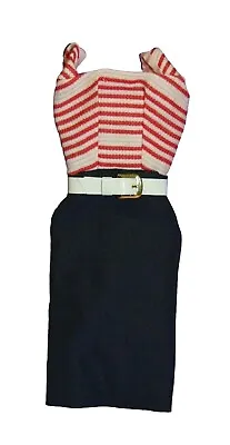 Vintage Barbie Roman Holiday #968 RED & WHITE & Blue DRESS W/ BELT Reproduction • $19.59