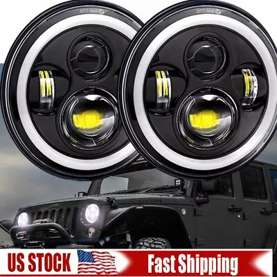 Universal 7 Inch Led Car Motorcycle DRL H4 Headlamp For Jeep Wrangler Lada Niva  • $31.62