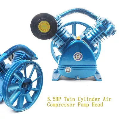 5HP V Style 2-Cylinder Air Compressor Pump Motor Head Double Stage 175PSI • $251.75