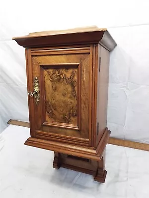 Vintage Burl Wooden Wall Hanging Cabinet Vanity Locking Cupboard Home Decor • $179.99