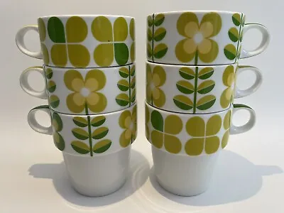 £24 • Buy Set Of 6 Floral Retro Stackable Next Mugs Kitchen
