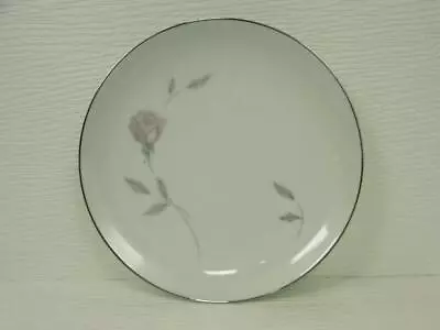 Primrose By Mikasa Salad Plate Pink Rose Gray Leaves Platinum Trim B348 • $6.99