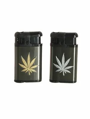 £4.99 • Buy Champ Metal Cannabis Leaf Lighter Turbo Green Flame Gas Refillable Lighter
