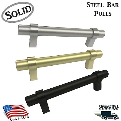 T Bar Pull Handle Modern Kitchen Cabinet Hardware Nickel Black Gold Steel • $164.05