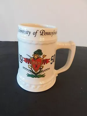 Vtg 1950 Pi Kappa Alpha Fraternity Crest Beer Mug Stein  Larry  Univ Of Pa Penn • $9.99
