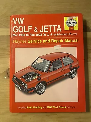 VW Golf & Jetta Haynes Service & Repair Manual Mar 1984 To Feb 1992 Haynes 1081 • $6.31