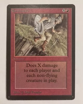 Earthquake Beta Rare Magic The Gathering MTG Dan Frazier 1993 Rare Red • $127.50