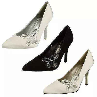 Ladies Anne Michelle Court Shoes With Diamante Detail • $20.21