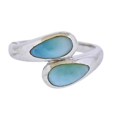 New MarahLago Sterling Silver Larimar Indra Bypass Ring $168 • $60