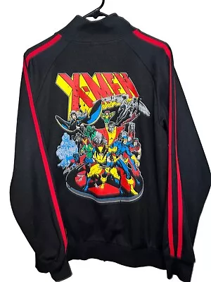 Marvel Mad Engine X-men Black Zip Up Long Sleeve Red Stripe Track Jacket • $45