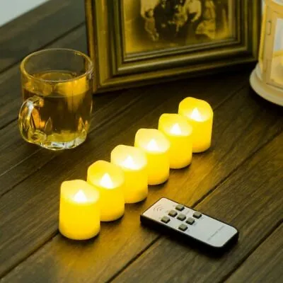 £14.98 • Buy LED Flickering Flame Battery Candle Tea Lights Remote Control  With Timer Ivory