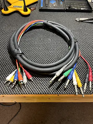 10ft ' 1/4  TS Male To RCA Male Audio Snake (8-Channel) • $15