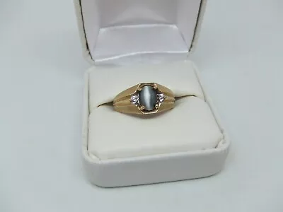 Men's 10k Yellow Gold Cat's Eye Ring Size 10 • $239