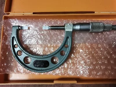 MITUTOYO NO. 122-126 BLADE OUTSIDE MICROMETER 1-2  .0001  With Case • $99