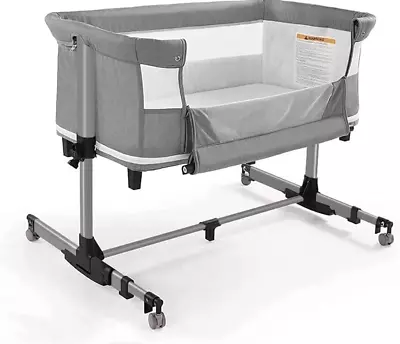 Baby Crib 3 In 1 Bassinet For BabyBedside Sleeper Bedside Crib For Newborn Gray • $183.99