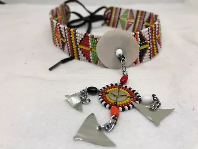 $45.99 • Buy   Vintage African Ethnic Jewelry Maasai Kenya Beaded Collar Necklace 