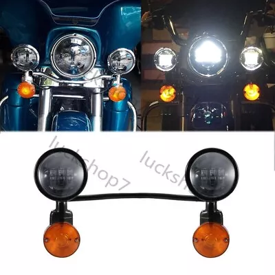 Passing Turn Signal Lamp Driving Fog Spot Light Bar Kit Fit For Harley Honda US • $147.31