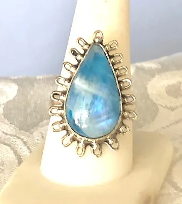 Vintage Blue Moonstone Sterling Silver Ring  • $26
