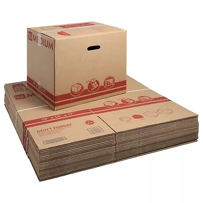 Medium Recycled Moving And Storage Boxes 19  L X 14  W X 17  H Kraft 25 Count • $34.66