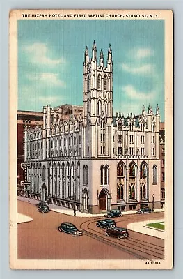 Syracuse NY-New York Mizpah Hotel First Baptist Church Vintage Postcard • $7.99