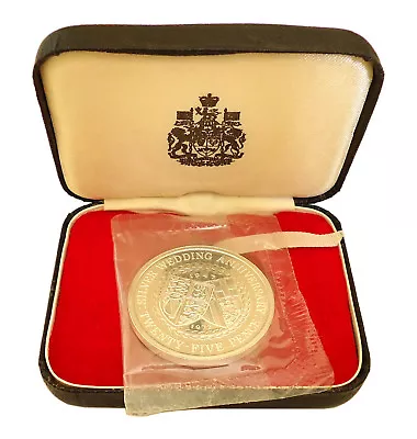 £24.95 • Buy 1972 Isle Of Man Silver Proof 25 Pence Coin QEII Silver Wedding Anniversary