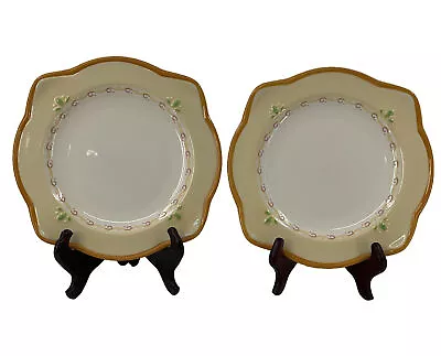 Pfaltzgraff Villa Della Luna 8.5  Salad Square Plate Scalloped Edge Set Of 2 NEW • $14.99