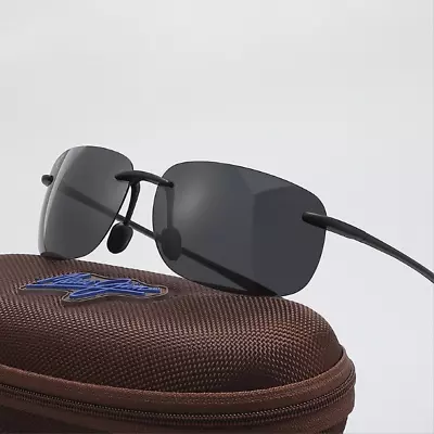 2024 NEW Neutral Grey Polarized Sunglasses Maui *Jim* *Breakwall *MJ422 Black • $29.99