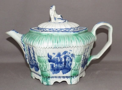 £175 • Buy Staffordshire Pearlware Possibly J Glass Hand Painted Blue & White Teapot C1810