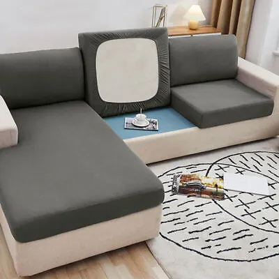 1/2/3 Seater Sofa Seat Cushion Covers Elastic Couch Settee Slipcovers Protector • £7.69