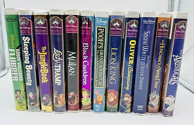Vintage Lot Of 12 Disney VHS Movies In Clamshell • $16.99