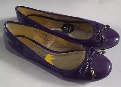 Womens George Purple Faux Leather Ballerina Flat Shoes. Size Uk 9 • £13.99