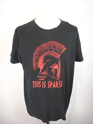 This Is Sparta T Shirt Mens Extra Large Black Graphic Print 300 Molon Labe Roly • £11.99