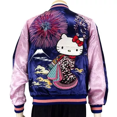 Sukajan Hello Kitty Geisha Kimono Sanrio Japan Satin Embroidery Souvenir Jacket • $458