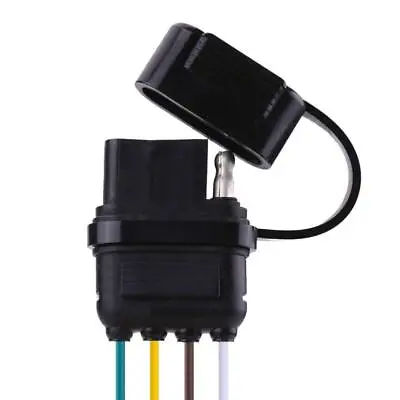 Universal 4-Pin Flat Trailer Plug Socket Adapter 6-24V Wiring Connector • $8.68