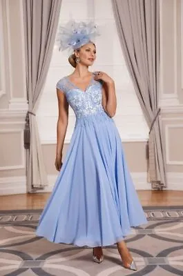 Veni Infantino 992041 Blue Floaty Dress Mother Bride Wedding Occasion Guest • £299.99