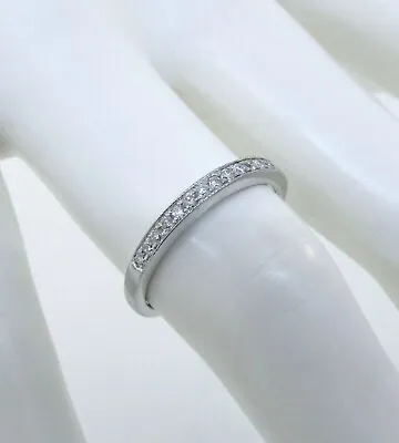 14K White Gold Pave Set Milgrain Edge Diamond Wedding Band. **ONLY $290** • $290